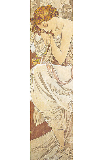 Lesezeichen Alfons Mucha Nachtruhe