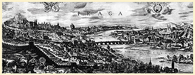 View of Prague coloured